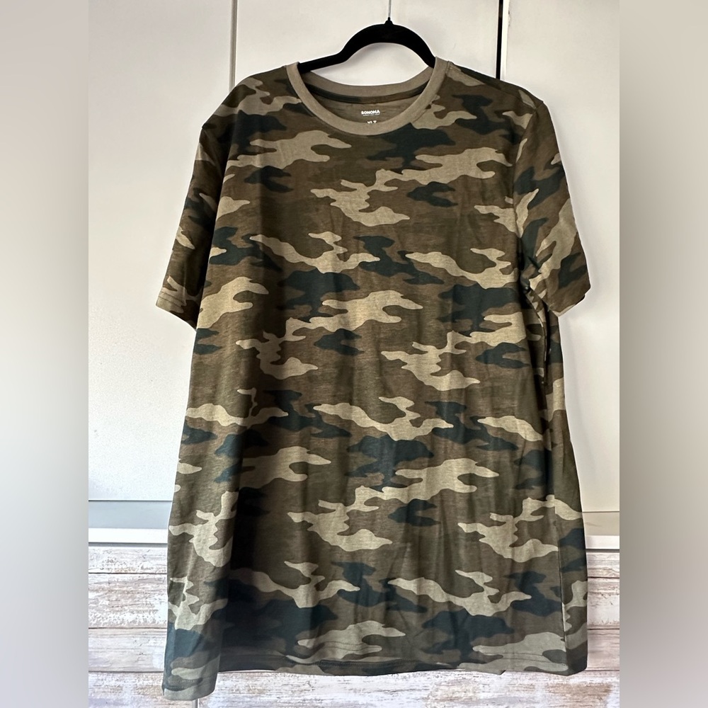 🌿 Sonoma Camo Tee Mens XLT Green Short Sleeve Casual Shirt